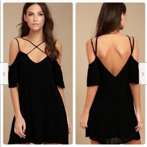 Lulus Afterglow Spaghetti Strap
Cocktail Shift Mini Dress Black S